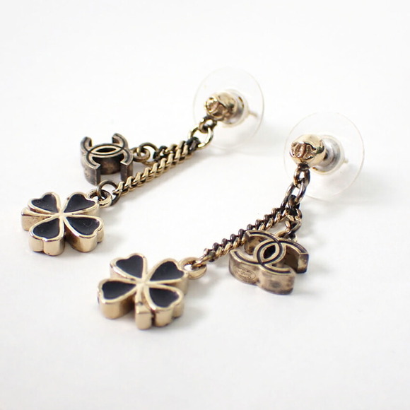 CHANEL Gold Logo Earrings - Picture 4 of 11